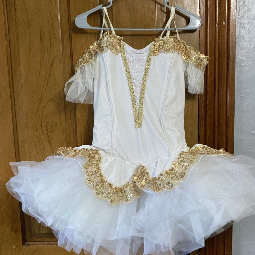 Weissman Gold and White Dance Costume worn once for my daughters senior dance